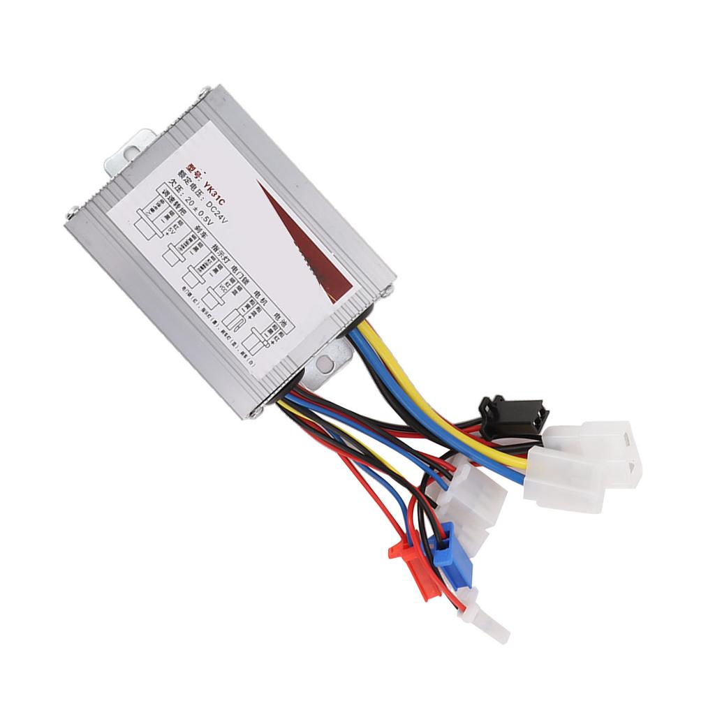 Electric Bike Brush Controller 24V 350W Multi Protection Aluminum Alloy Motor Speed Controller Box for Electric