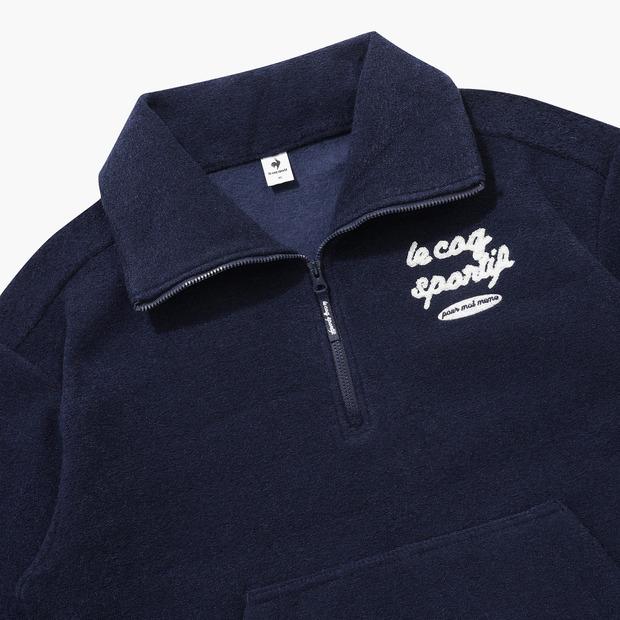 LECOQ Women'S Fluffy Knit High-Neck Sweatshirt Navy (Qp422Ofso1)