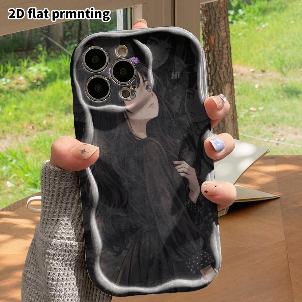 Phone case: 2D flat, suitable for iPhone 18 17 16 15 14 13 12Pro, anime girl, perfect Christmas and Halloween holiday gift