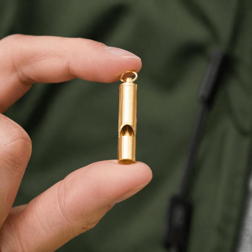3pcs Brass Material Survival Whistle 125dB+ Loudness Emergency Whistle Sport Events
