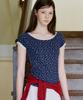 LETTER FROM MOON Marty Flower Lace T-Shirt (Navy)