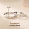 Valentine's Day Adjustable Copper Couple Rings with Tyndall Effect Design for Weddings