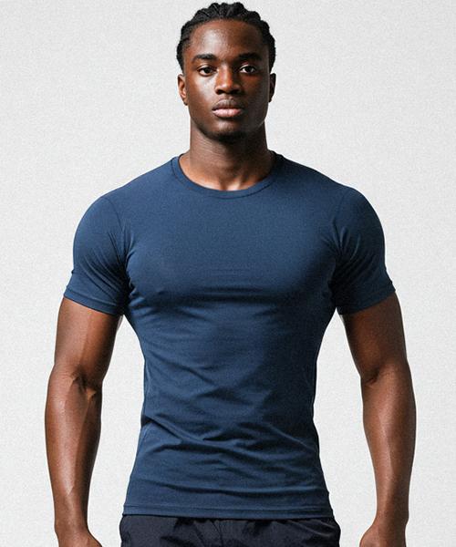 REBRENNER Standard Plain Muscle Fit Short Sleeve T-Shirt