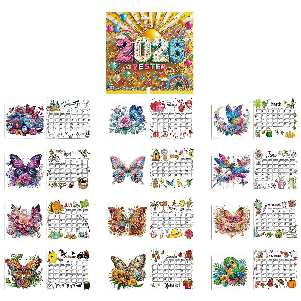5D/DIY Calendar Diamond Painting Calendar Kit Diamond Decorations Calendar Crystal Painting Desk Calendars Kit Gift for Friends