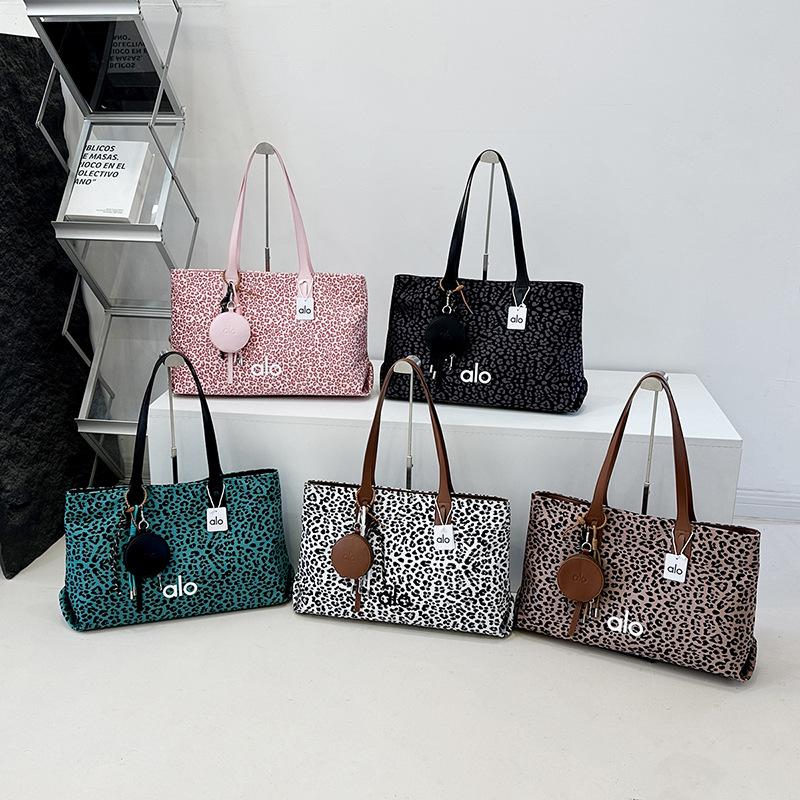 Leopard Print Bag, Women's Large Capacity Temperament Canvas Fashionable Shoulder Bag, Commuting Tote Bag for Work