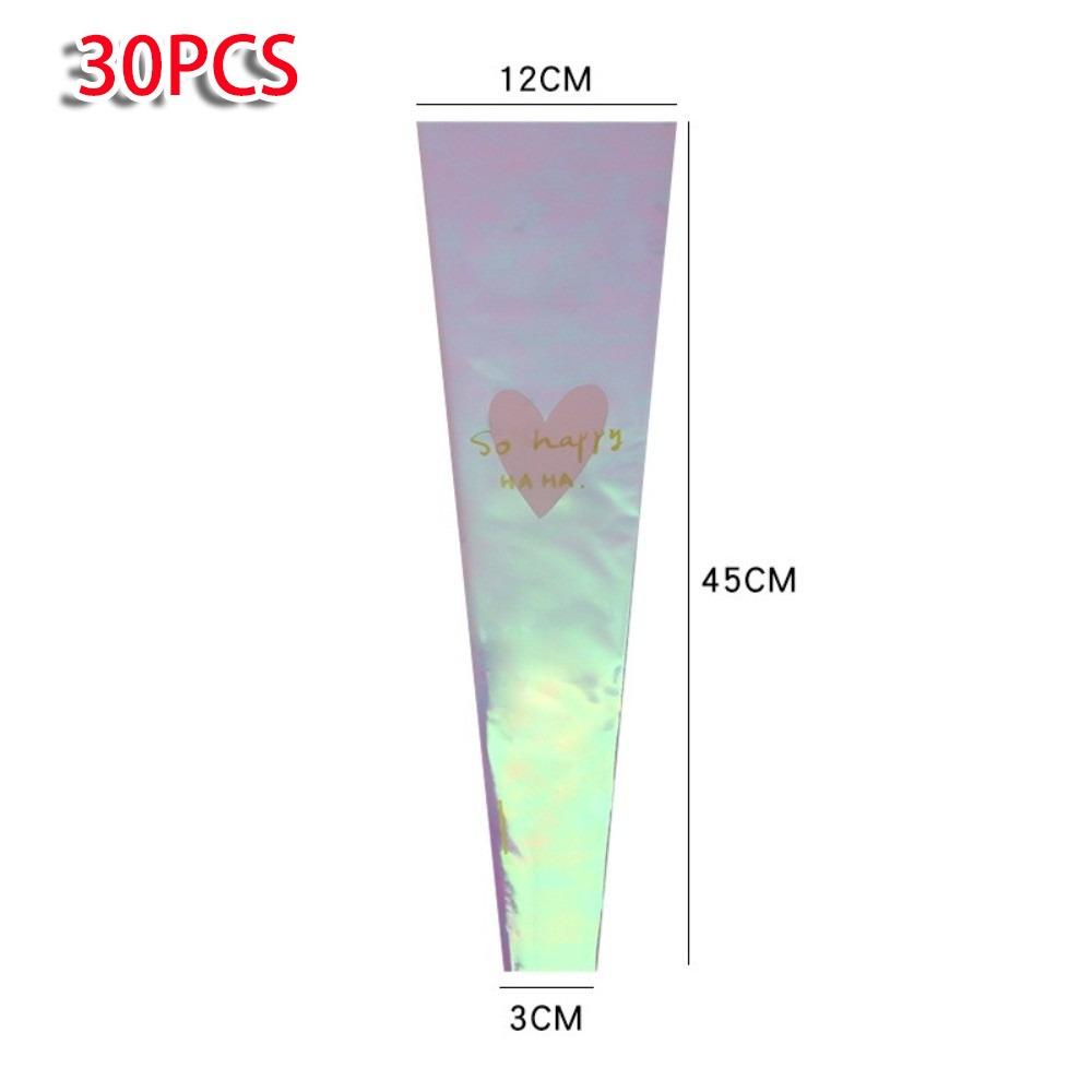 30PCS Love Heart Flower Packaging Bag Waterproof Bouquet Packaging Sleeve Flower Wrapping Bag