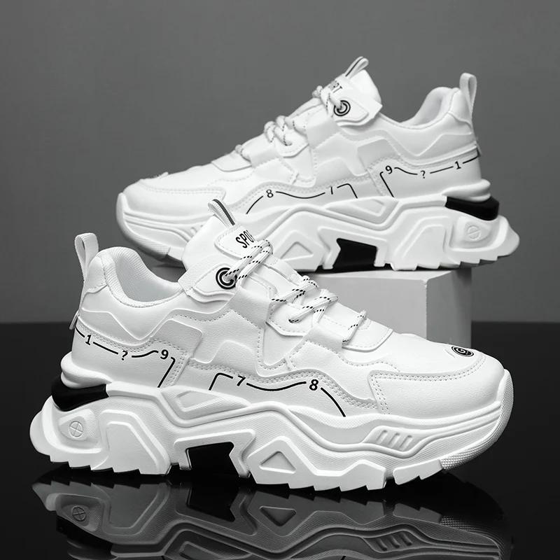 Fashion Men's thick soled casual sports shoes four season new outdoor soft soled comfortable running shoes versatile students sneakers