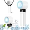 Quiet Handheld Fan with Cooling Plate Cooling 100 Speed Portable DC Handheld 5000mAh High Airflow and Battery Level Cool To the Heat or Neck Carabiner
