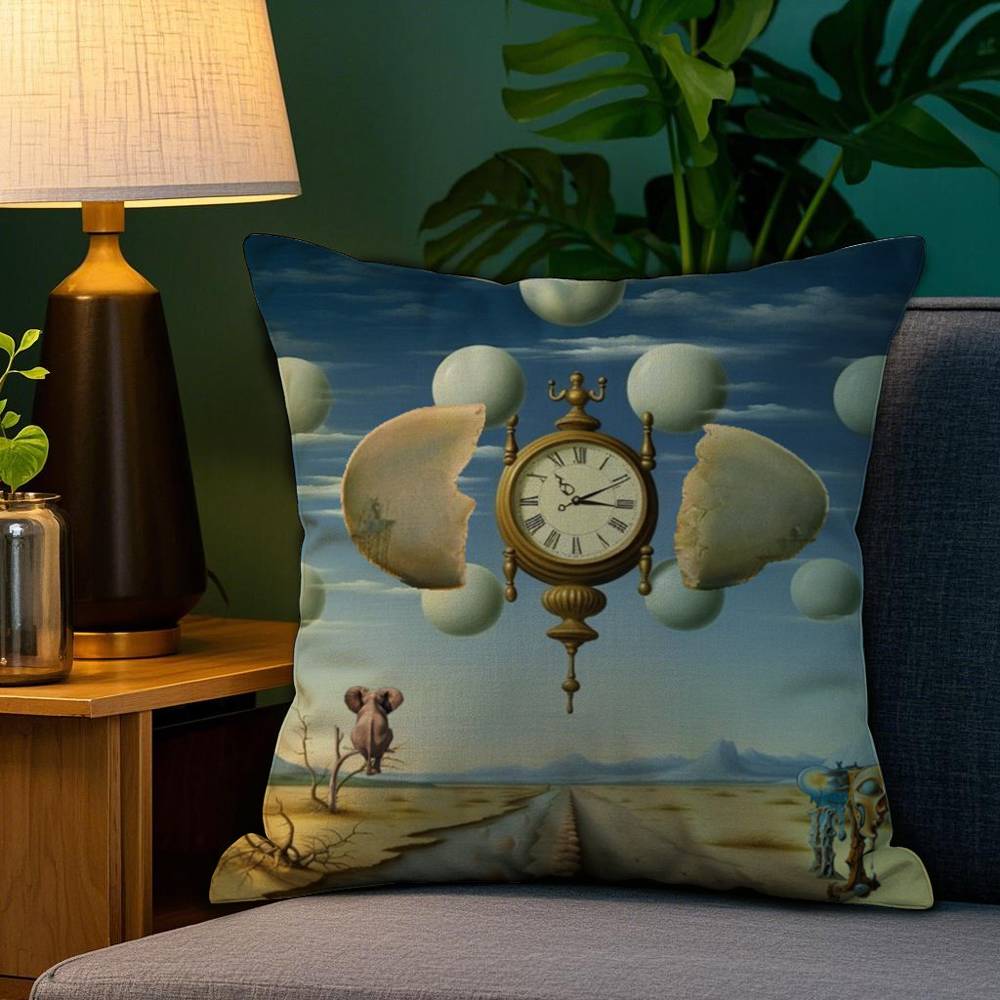 

Salvador Dali Pop Art Pillow Case Sofa Living Room Bedroom Double-sided Printing Square Cushion Nap Time Pillow Case 12x12Inch