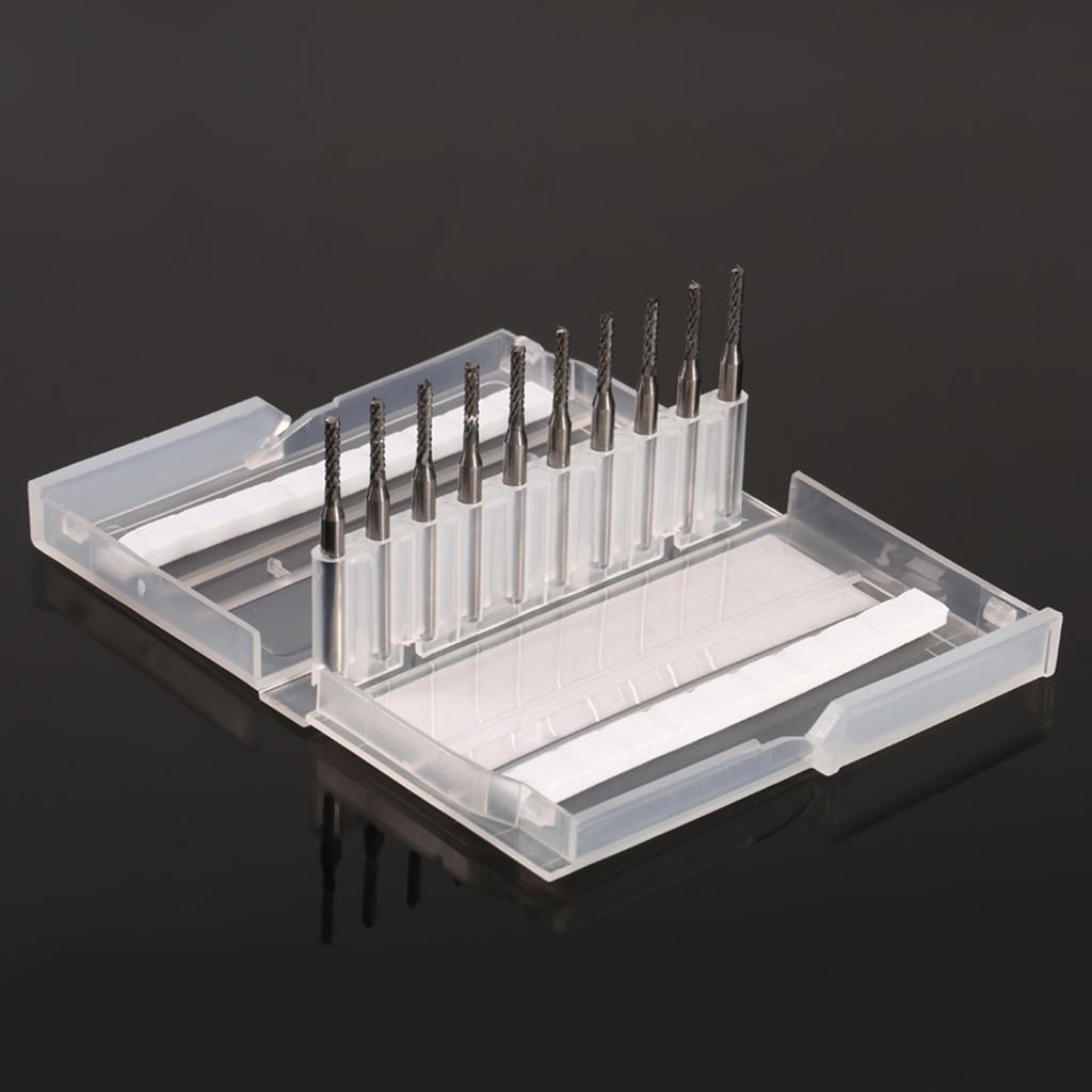 10pcs 2mm Cemented Carbide End Mill Engraving Bits Carving Drill SMT CNC PCB Cutter