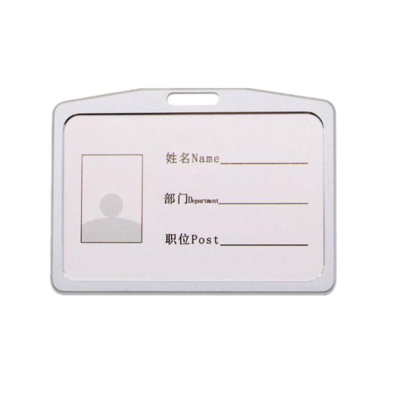 1 Set Aluminum Alloy Card Holder with ABS Retractable Badge Reel Pull ID Card Badge Holder Nurse Badge Lanyards School Supplies