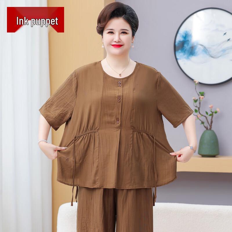

Women s Plus Size Summer Short Sleeve Two-Piece Set 4XL