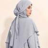 Elegant Long Muslim Head Covering With Tie Closure Women'S Islamic Hijab Prayer Headscarf Ready To Wear Abaya Hijab For Daily