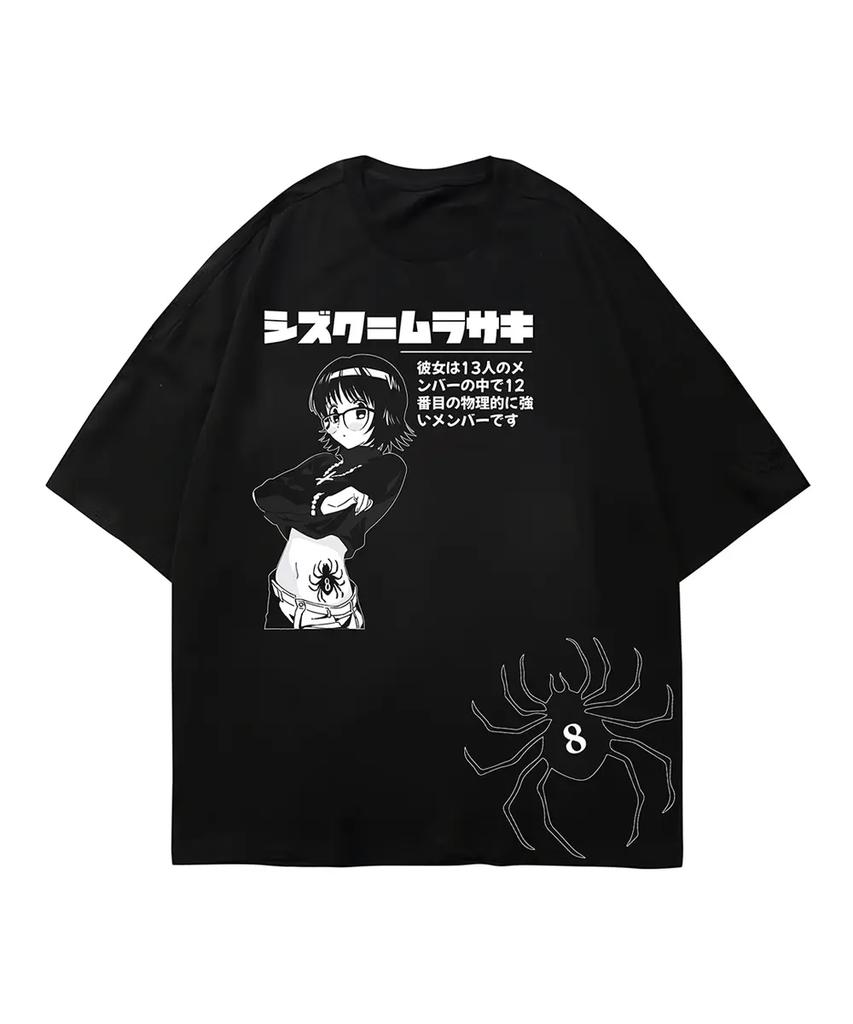 2026 Hot Sale Hunter X Hunter Shizuku Murasaki Phantom Troupe Double-sided Anime T-shirt Men Women Vintage Oversized Streetwear Cotton Tee