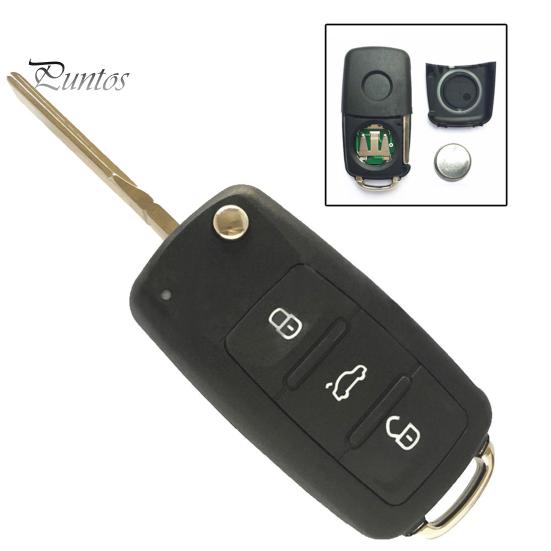 Remote Key for Car Replacement 3 Buttons 434MHz Flip Case Fob 5K0 837 202 AD Volkswagen Button