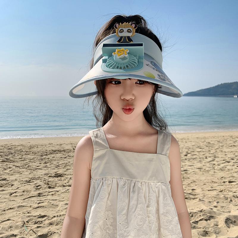 New Versatile Big Hat with Empty Top Hat Children's Fan Hat Super Cute Cute Sun Hat Adjustable Sun Protection Hat