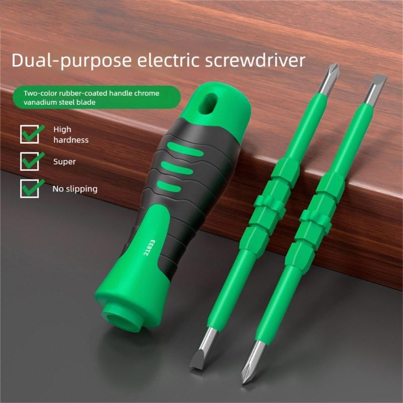 Heavy Duty Double Ended Magnetic Screwdriver Heavy Duty Double Tip Design High Torque for Mechanics Electrical Repairs
