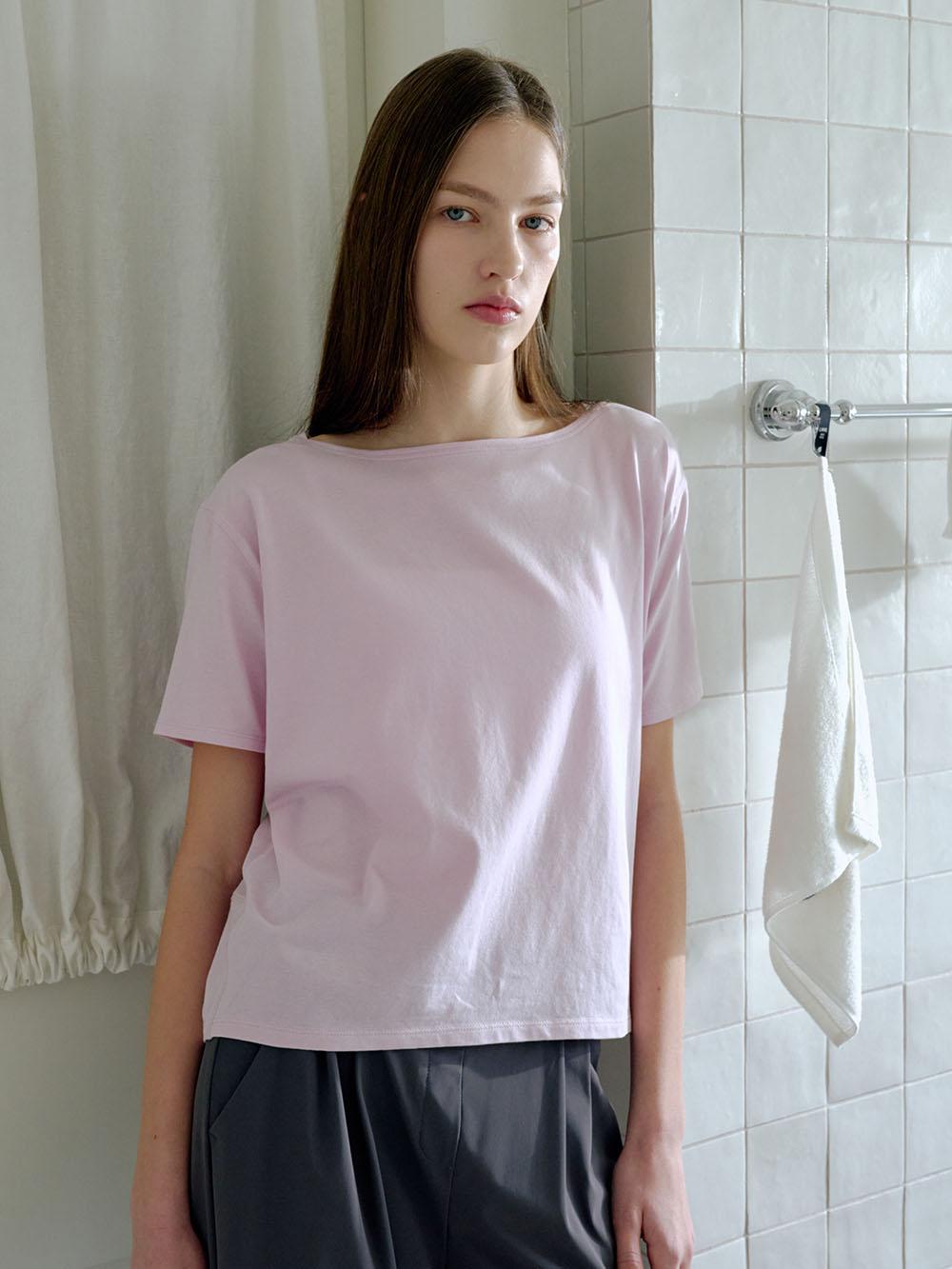 Formative Relaxed Fit Boat Neck Short Sleeve T-Shirt_Low Pink (Fmst4015S) S