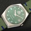 AUTOMATIC 46941 VINTAGE ORIENT JAPAN MENS GREEN COLOR DIAL WATCH a701817-5 R207-a701817