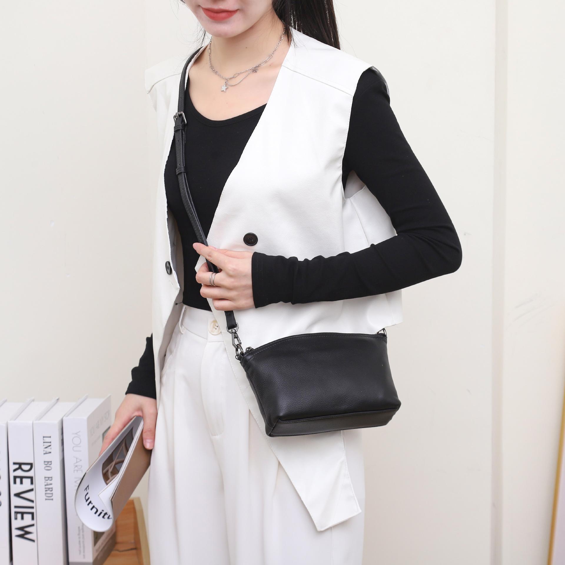 

Сумка из коровьей кожи, Модная наплечная сумка-кроссбоди чёрный