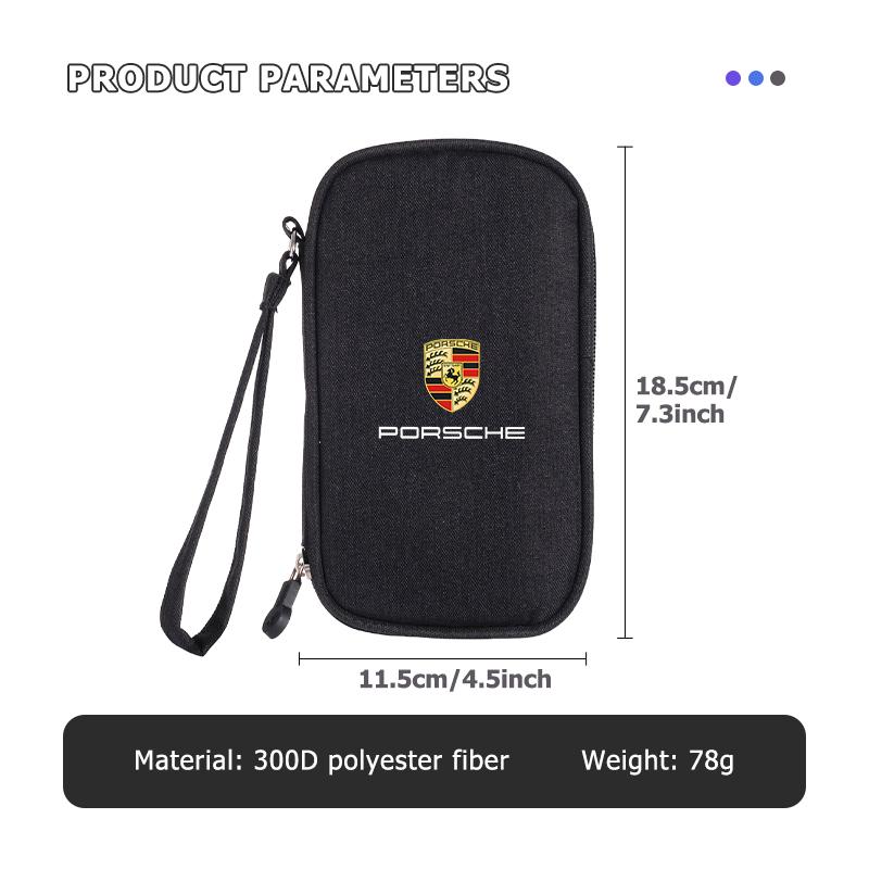 Car Data Cable Storage Protective Bag Car Storage Organizer For Porsche Cayenne Boxster Macan 968 Panamera 911 Carrera-GT 918