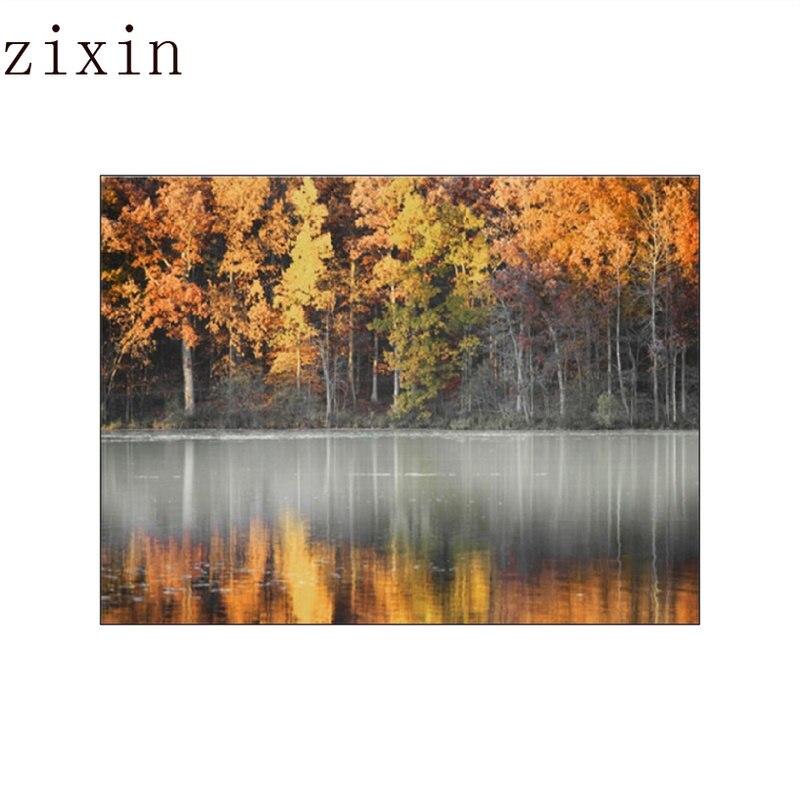 Autumn Forest Pumpkin Maple Leaves Landscape PosterWall Art Canvas Painting Squirrel  and Painting Wall Posters Livingroom Decor