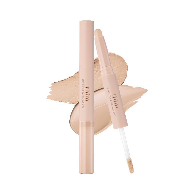 [thim] Skin Cover Concealer Duo (3 Colors) - Professional Dual-Type (Stick 1.3g + Liquid 5g) for Flawless Skin
