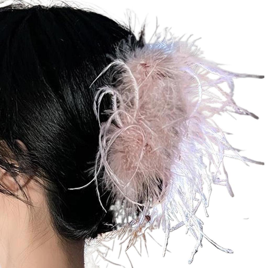 Hair Claw Clip Feather Theme Hair Claw Clamp Lovely 1920s Hair Holder Barrettes Strong Hold Hairpin for Girls