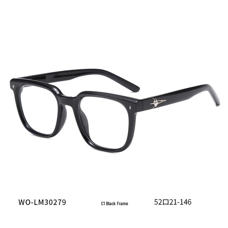 Xiangjia Blue Light Blocking Square Glasses with TR90 Retro Metal Accessories, Unisex Korean Style.