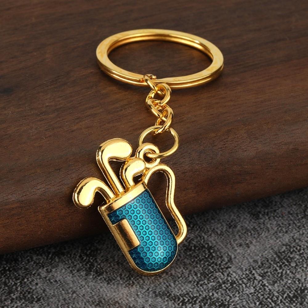 

Classic Design Metal Barrel Shaft Keyring Creative Golf Pendant Key Holder Birthday Gift синий/золотой