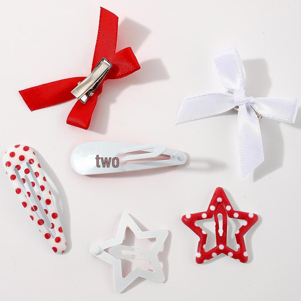 Ballet Style Ribbon Bow Duckbill Hair Clip Set – Sweet Christmas Braiding Accessories