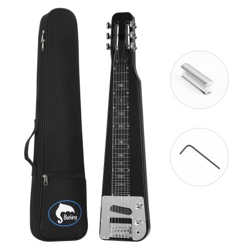 

Batking Lap Steel Guitar, 6-String, Slotted Headstock, Electric Slide Guitar, Black