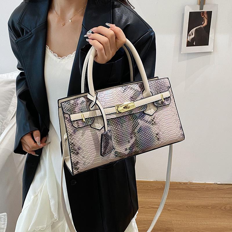 Geantă nouă premium cu model de șarpe, platinată, portabilă, de umăr, tip messenger, geantă de damă