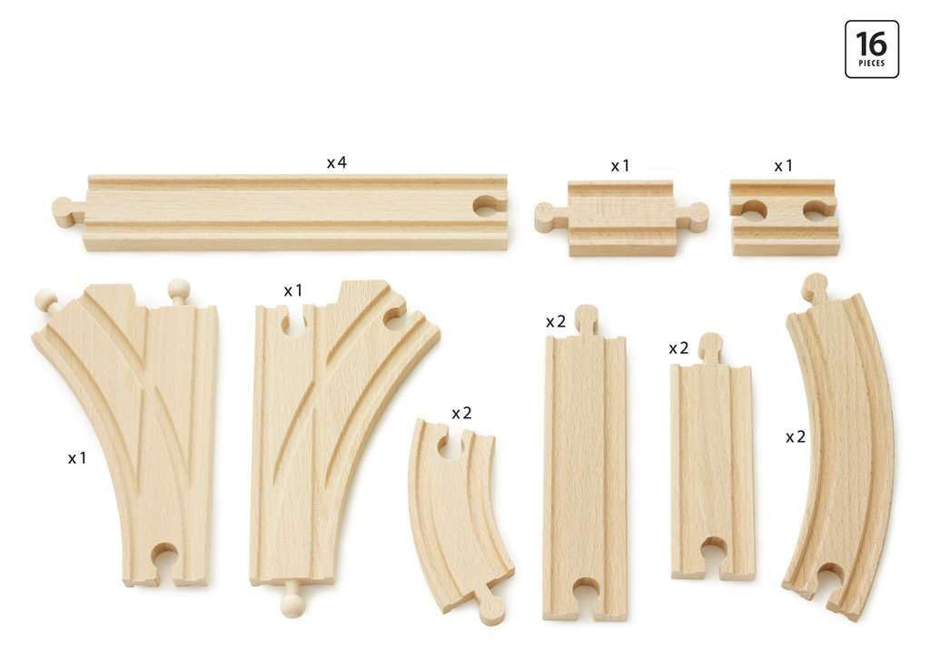 BRIO Wooden Rails Educational Additional Rail Set Ages Christmas Indoor Brain Training Toy, 2, 3+, 33402, Birthday, Present, Play, Boys, Girls,