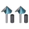 2 Set V Glue Router Bit 1.3" Diameter 6mm Shank 0.8" Cutting Depth