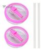 2Pcs 40 Oz Tumbler Flip Straw Lid Replacement Leak-Proof Spill Resistant Lids BPA-Free Reusable Cover for Cup