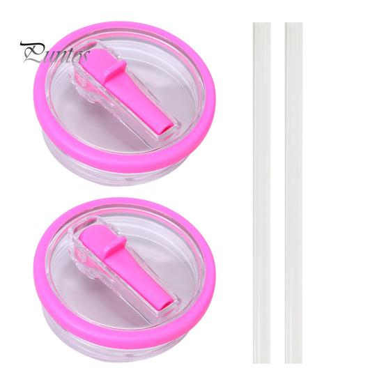 2Pcs 40 Oz Tumbler Flip Straw Lid Replacement Leak-Proof Spill Resistant Lids BPA-Free Reusable Cover for Cup