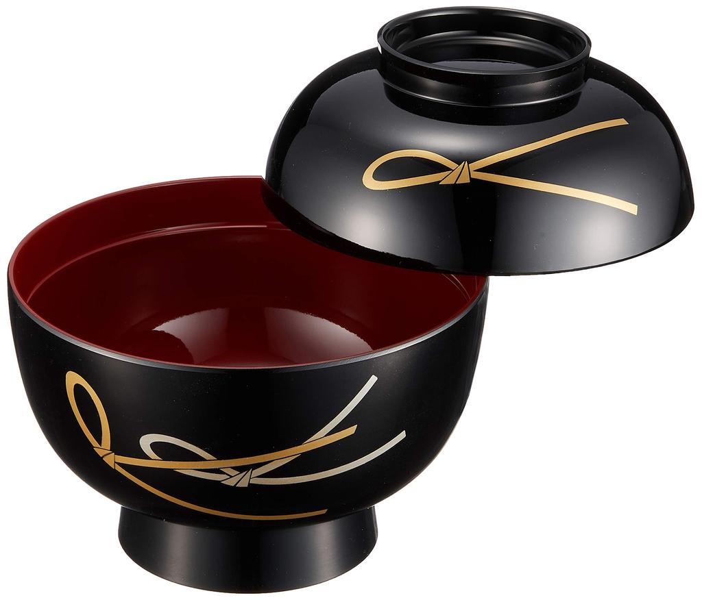Maeju Lacquerware Zoni Black with Red Traditional Yamanaka Made In Product Bowl, Interior, Lacquer, 450ml, Japan, Number 3T-420