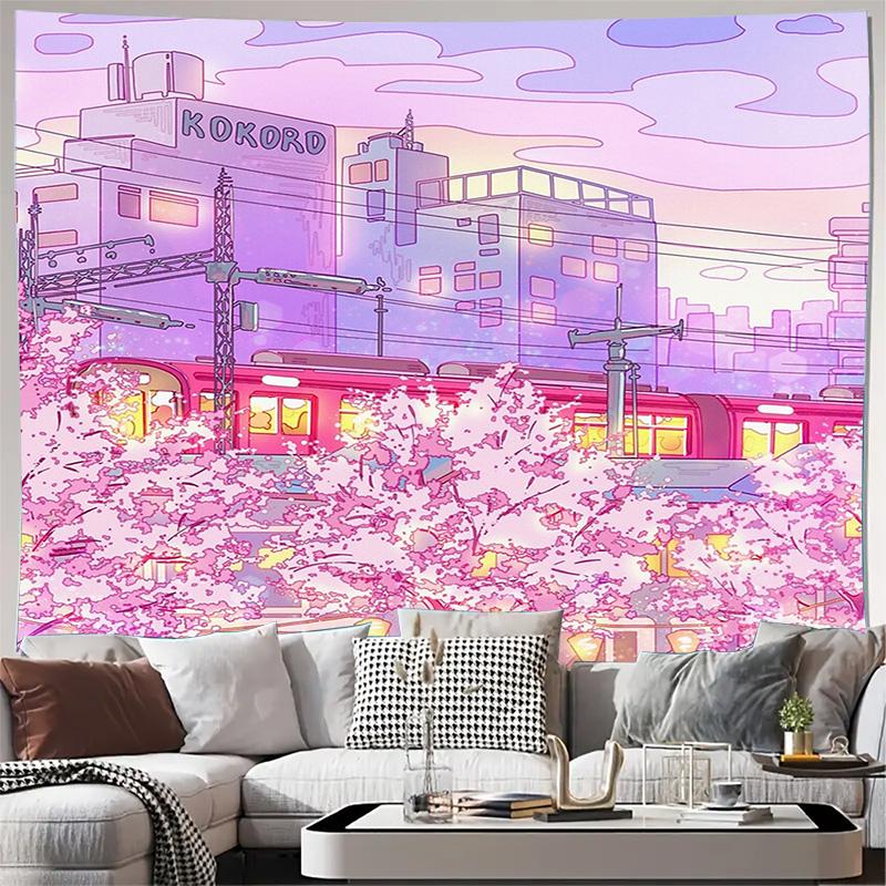 Anime Tapestry Japanese Room Decor Wall Hanging Aesthetic Vaporwave Techwear Backdrop Bedroom Decor Japan Otaku Gift