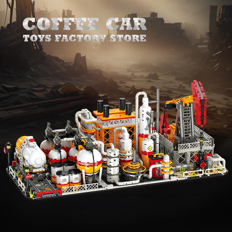Non-Toxic Street View Petroleum Factory Moc Bricks Puzzle Toys Stem City Natural Gas Storage Center Building Model Blocks Set Kid Gift New