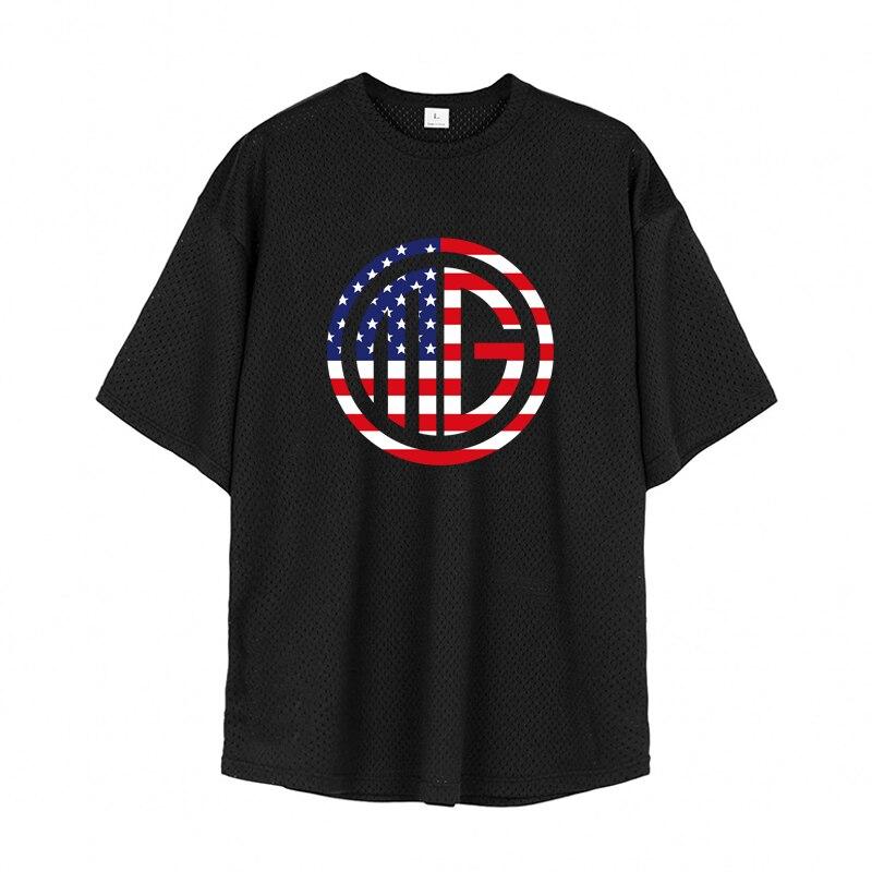 

Летние мужские топы для бега Muscleguys, тонкие полые спортивные повседневные футболки для спорта на открытом воздухе, бодибилдинг, полиэстер, с короткими рукавами M чёрный