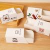 50Pcs Sandwich Taco Wrapping Box Thick Egg Toast Bread Breakfast Packaging Box Burger Kraft Paper Food Tray