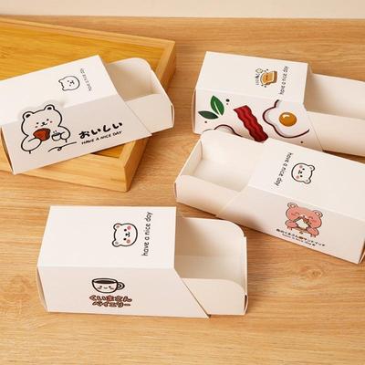50 Pezzi Scatole Impermeabili Spesse per Panini Monouso Porta Uova Toast Pane per Picnic Panetteria Commerciale Colazione