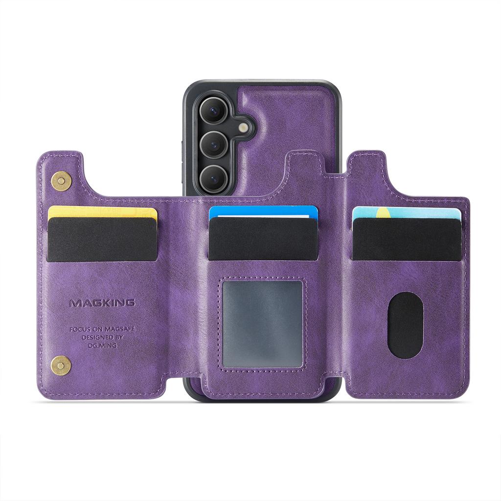 MAGKING K3 Series For Samsung Galaxy S24 Case Compatible with MagSafe Wallet PC+TPU+PU Phone Cover