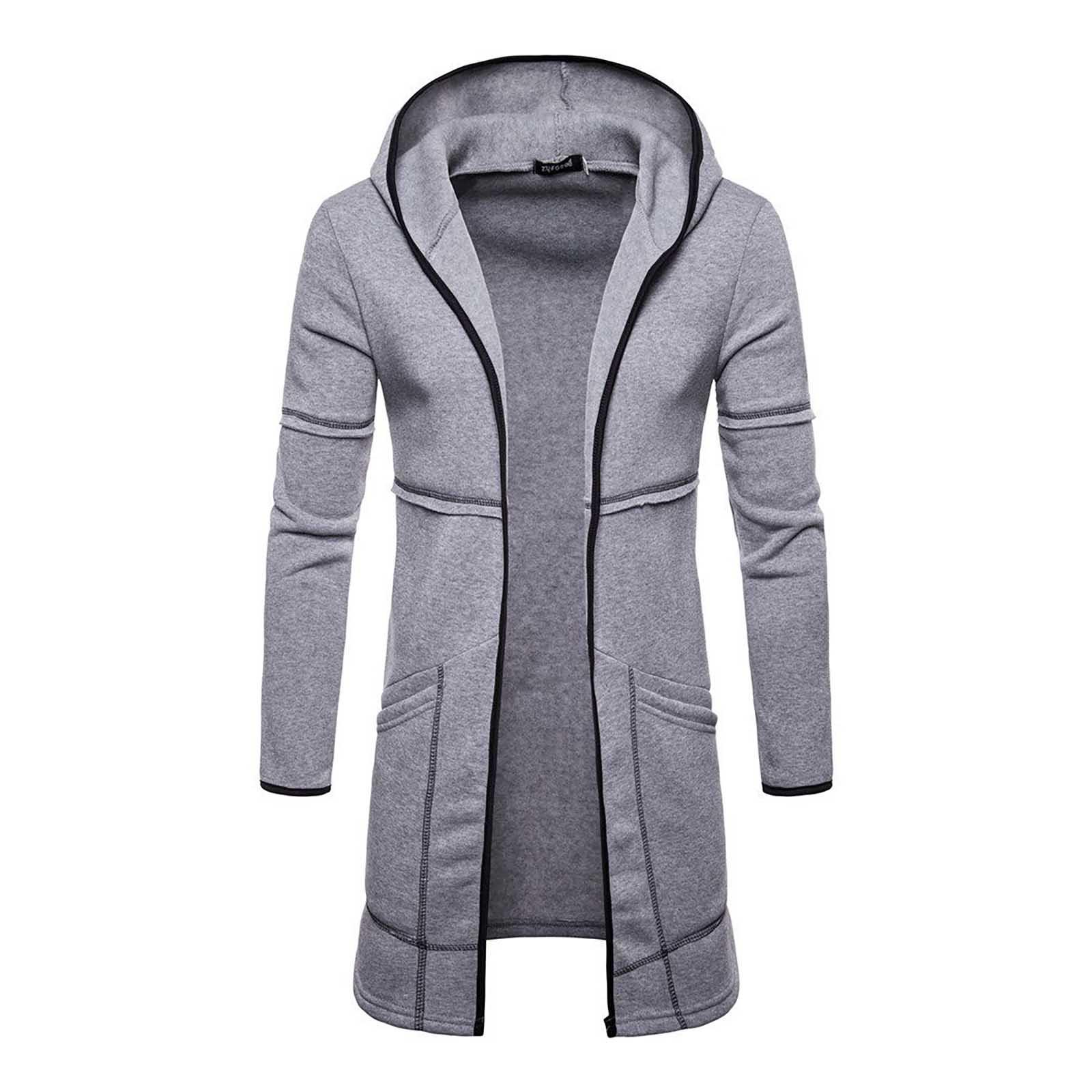 Мужская осенняя толстовка с длинными рукавами футболка блузка куртка пальто M серый 2489₽
