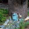 Engraved Design Fairy Door Miniature Lawn Ornament Windows Door Figurines Miniature Wooden Door