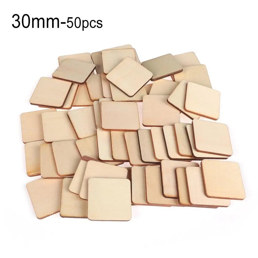 10-50pcs/set Unfinished Blank Rectangle Wooden Hanging Tags with Rope for Scrapbooing Party Favor Wedding Gift Tags