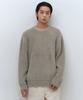 Fuzzy Crew Neck Knit [Light Warm Grey]