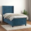 3132787 vidaXL Lit à sommier tapissier avec matelas Bleu foncé 100x200 cm