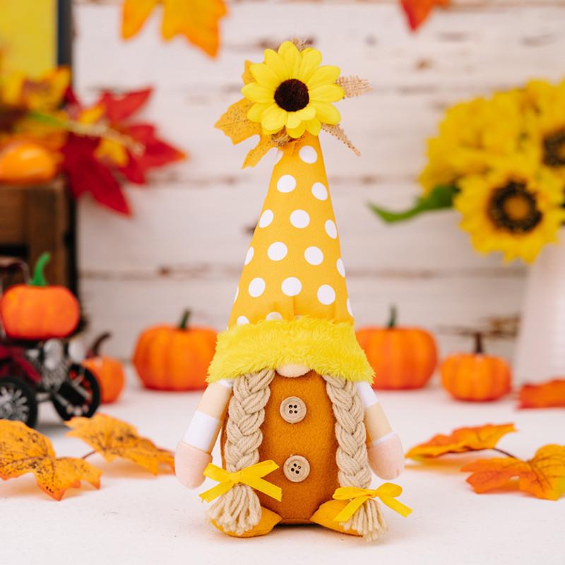 

Gnome Captivating Yellow Decor With Rustic Sunflower And Leaf Designs Ideal For Thanksgiving Home Decor